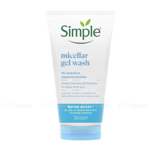Sữa Rửa Mặt Simple Dưỡng Ẩm Cho Da Dạng Gel 150ml Water Boost Micellar Gel Wash